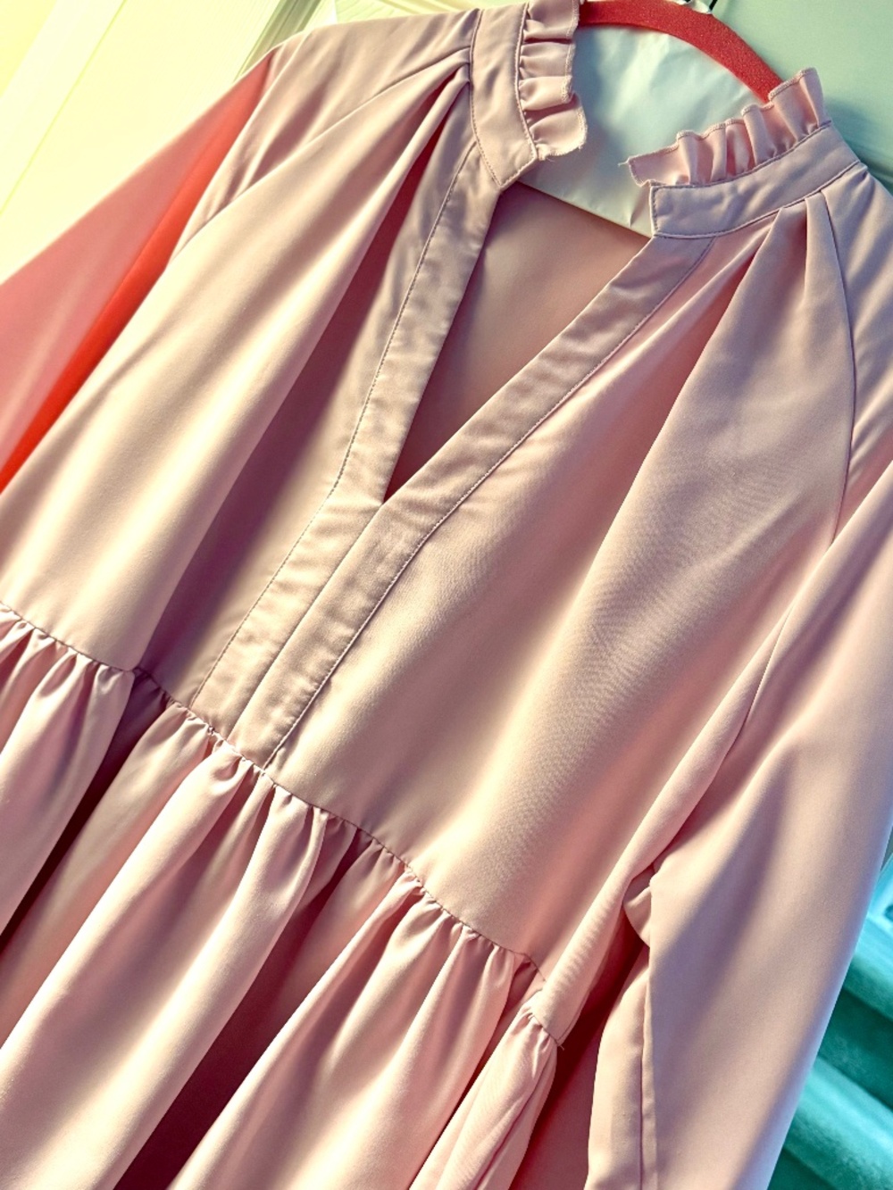NWOT Boutique Babydoll Pink Dress (Lg)